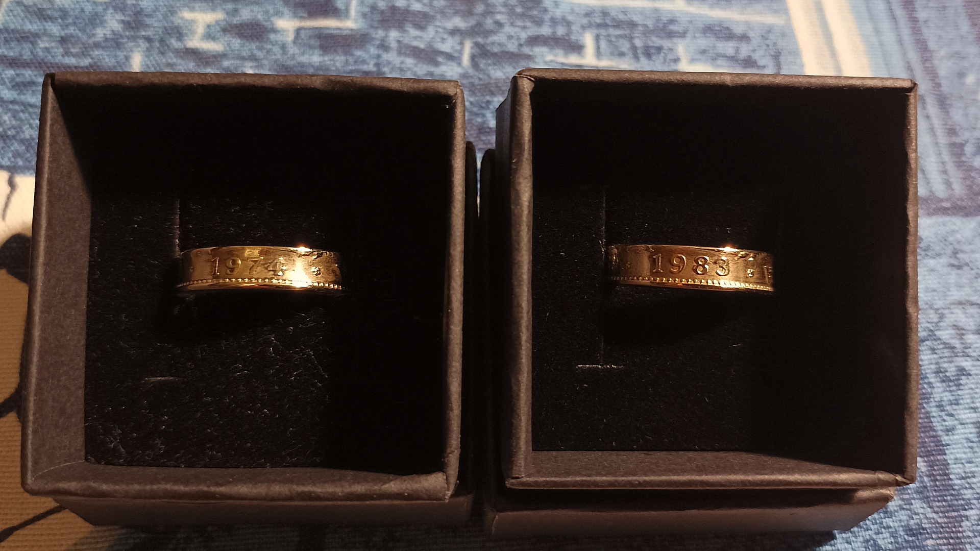 Erilaisista Vanhoista 50 Pennin Kolikoista Sormuksia/ 50€ kpl + Postikulut